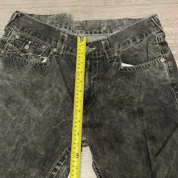 True Religion World Tour Men's Straight Slim Leg Stone Wash Denim Jeans 34x28 - Picture 5 of 8